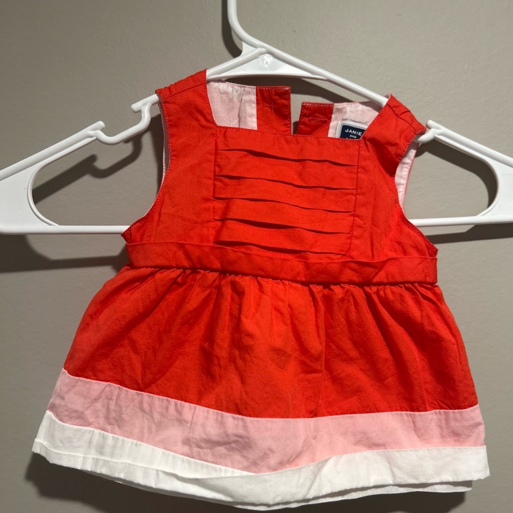 Janie and Jack Red and Pink Baby Dress